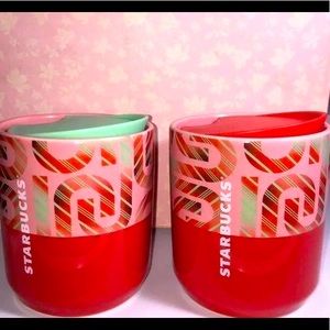 Two HOLIDAY Candy Cane Mugs